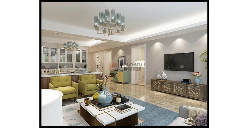 棕榈泉国际公寓客厅装修案例效果图