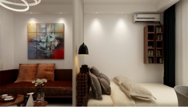 一居室现代简约风格装修效果图 ，小户型现代简约风格装修案例
